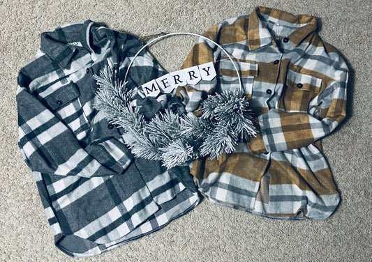 Flannel Plaid Lapel Shacket