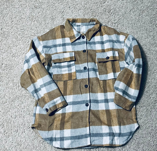 Flannel Plaid Lapel Shacket