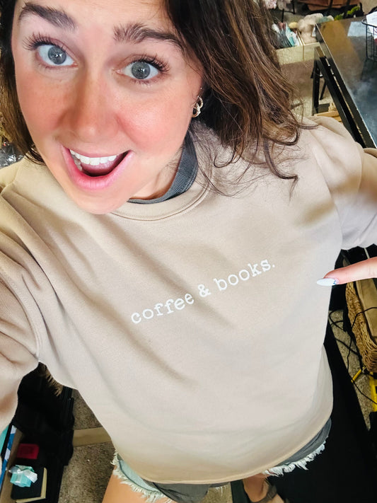 Coffee and Books Graphic Sweatshirt
