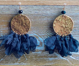 Black/White Fabric Earrings
