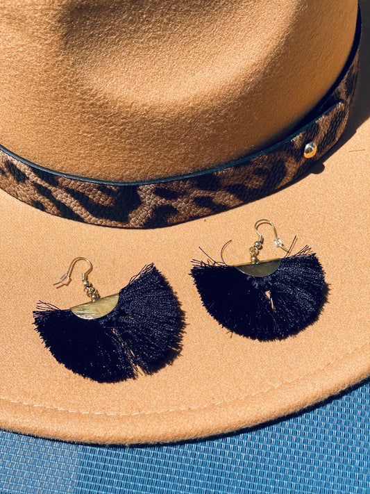 Black Frill Earrings