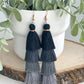 Free Fall Tassel Earrings "Black"