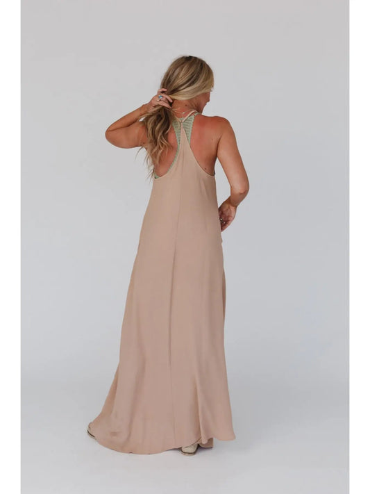 Oasis Pocket Maxi Dress - Spring Khaki