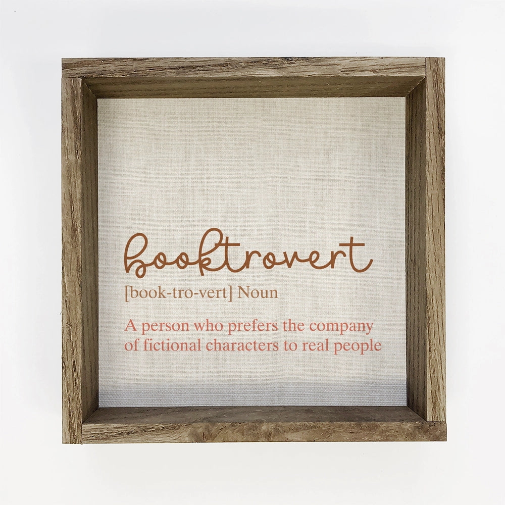 Booktrovert Definition Wood Frame