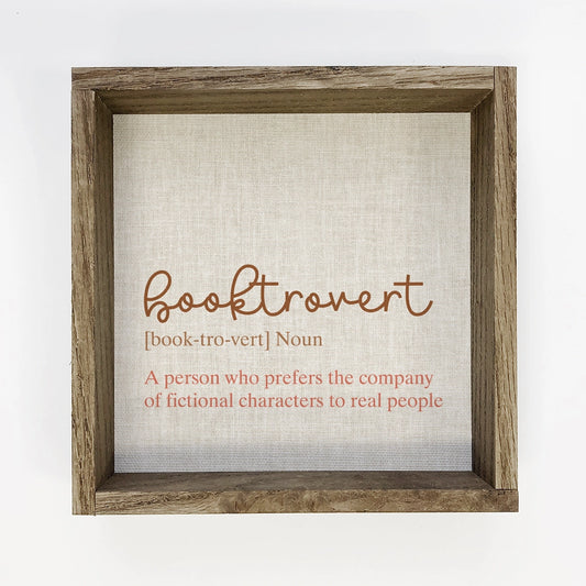 Booktrovert Definition Wood Frame