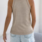 Sleeveless Open Knit Halter Neck Top
