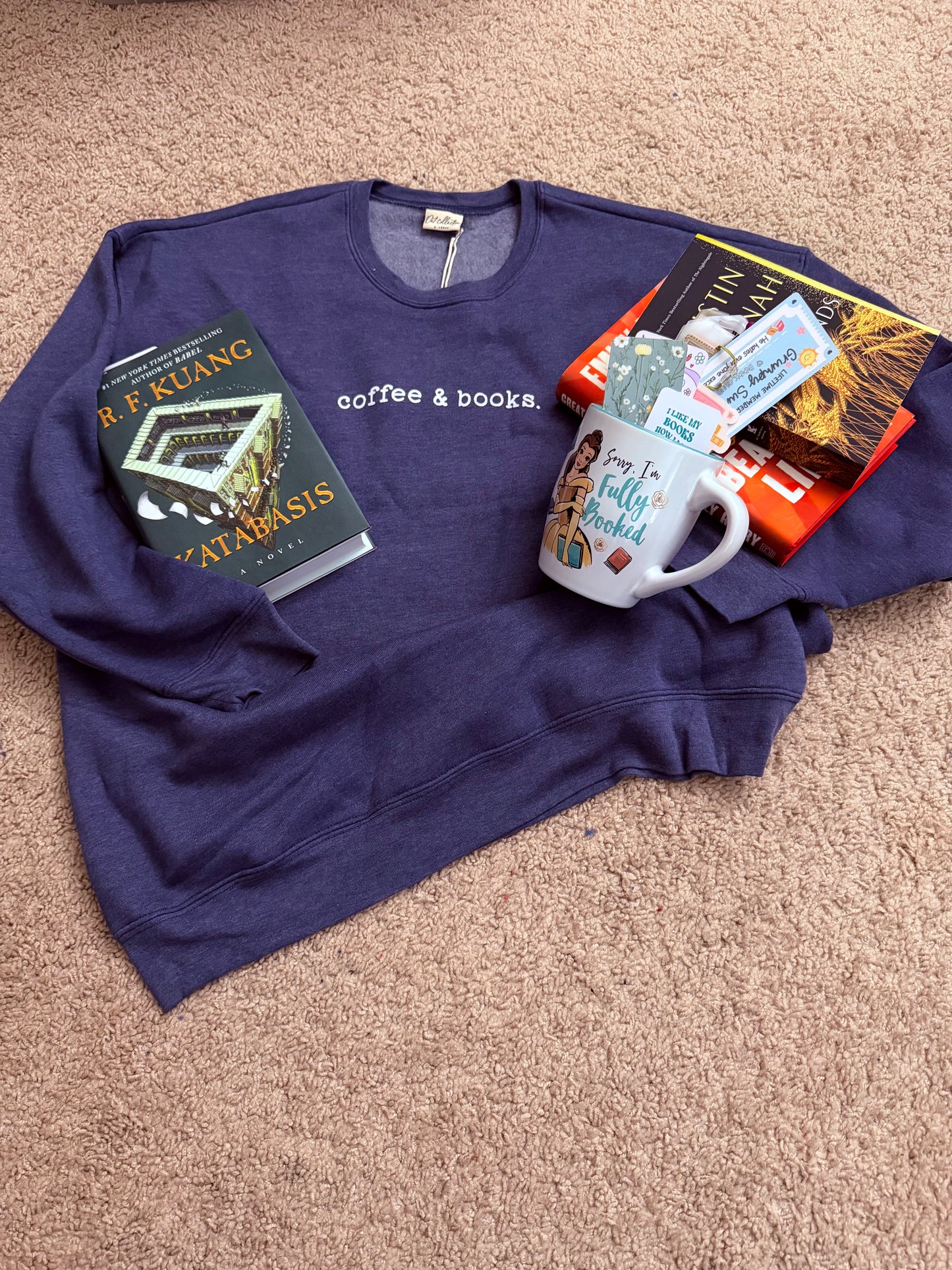 Coffee and Books Graphic Sweatshirt