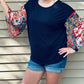 Open Twist Back Bell Sleeve Top
