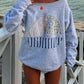 Long Sleeve Top with Sailboat Applique