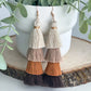 Free Fall Tassel Earrings "Browns"