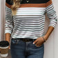 Stripe Color Block Long Sleeve Top