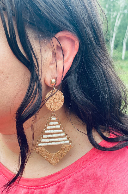 Cork Bead Earrings